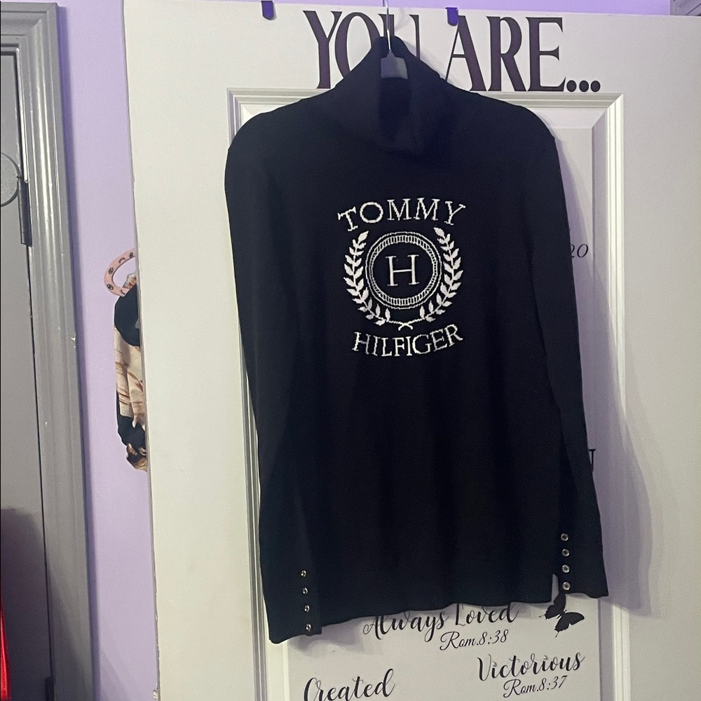 Tommy Hilfiger Black Logo Turtleneck